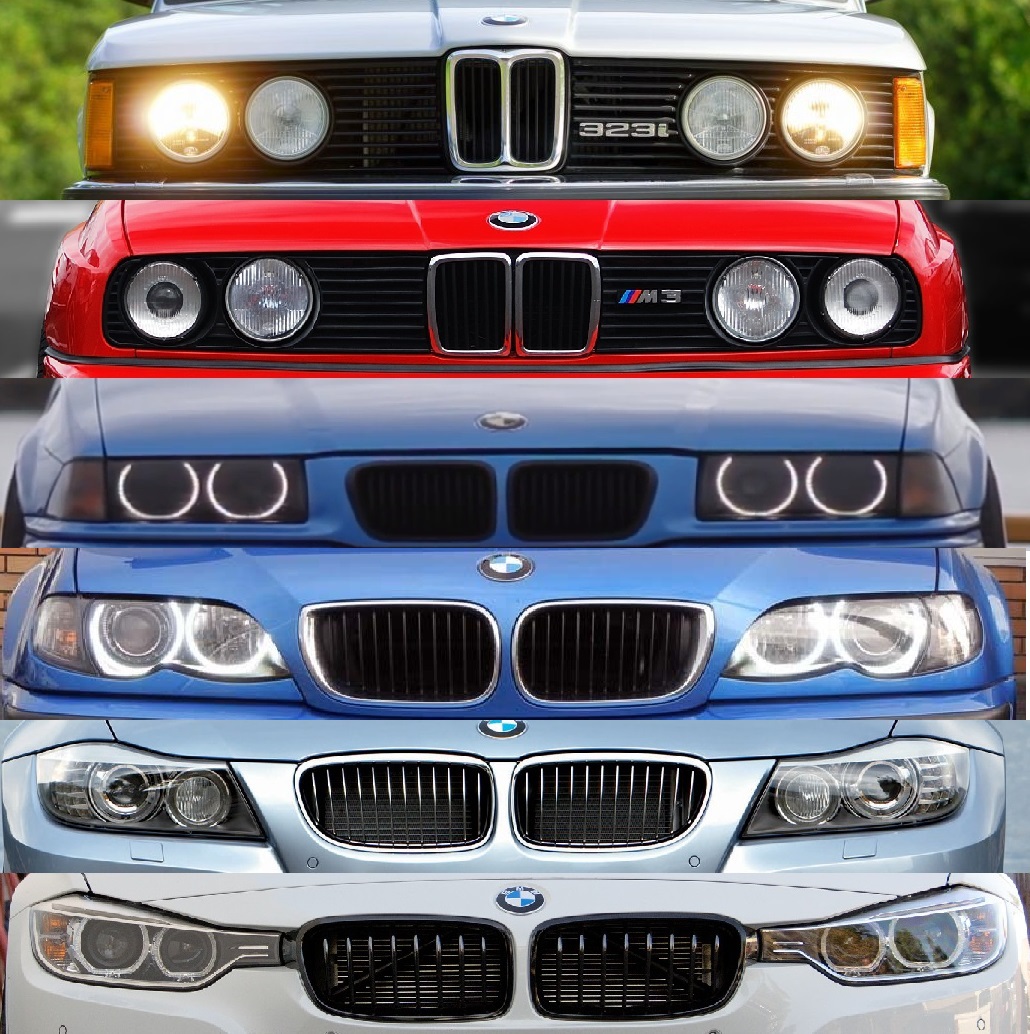 BMW歴代５シリーズのフロントフェイス比較画像がInstagramで流れてきたので３シリーズ版を作ってみました＾＾