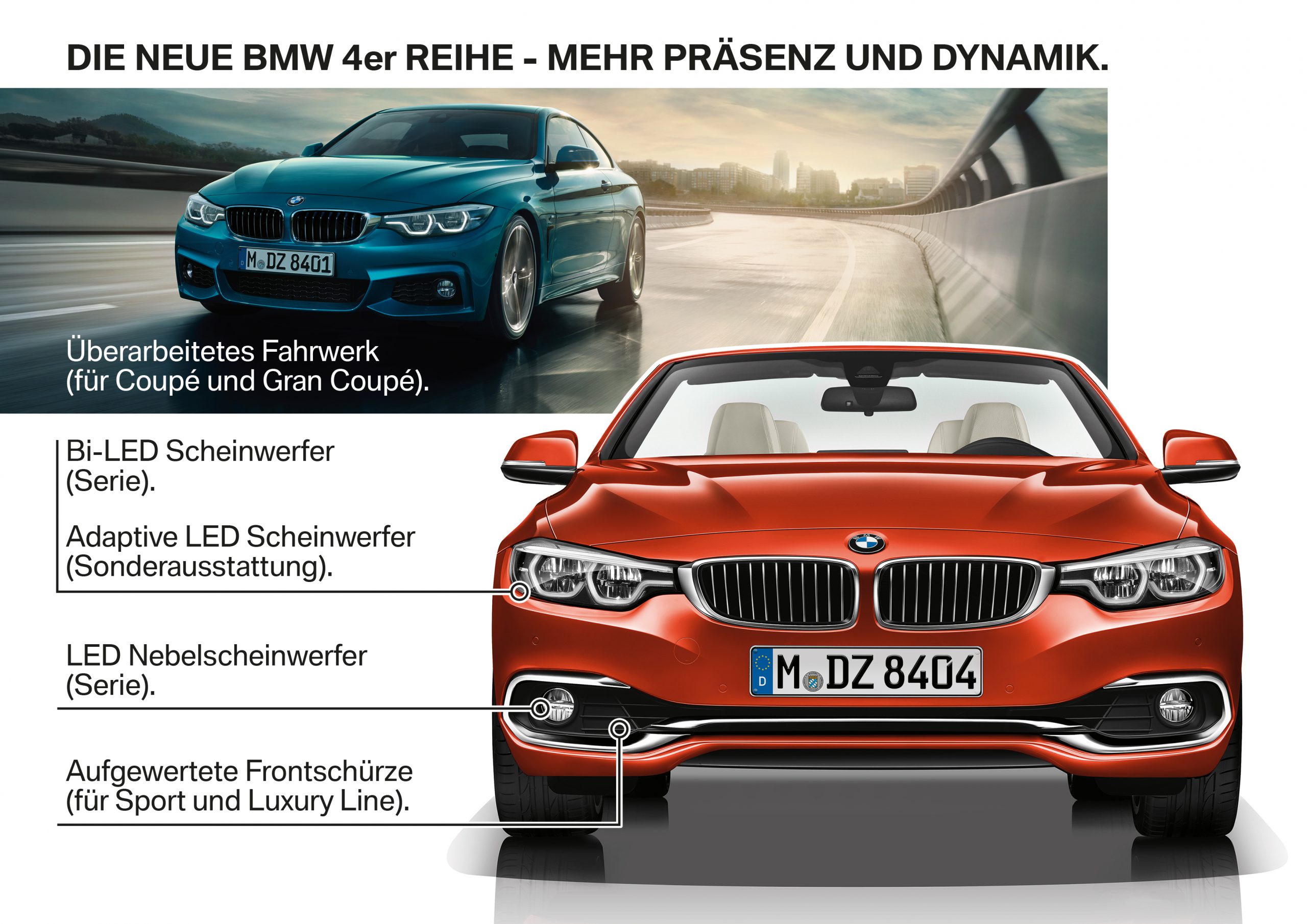 BMW４シリーズ(F32,F33,F36)・M4(F82)のLCIフェイスリフトがプレスリリースにて公式発表されました！変更点は？価格は？