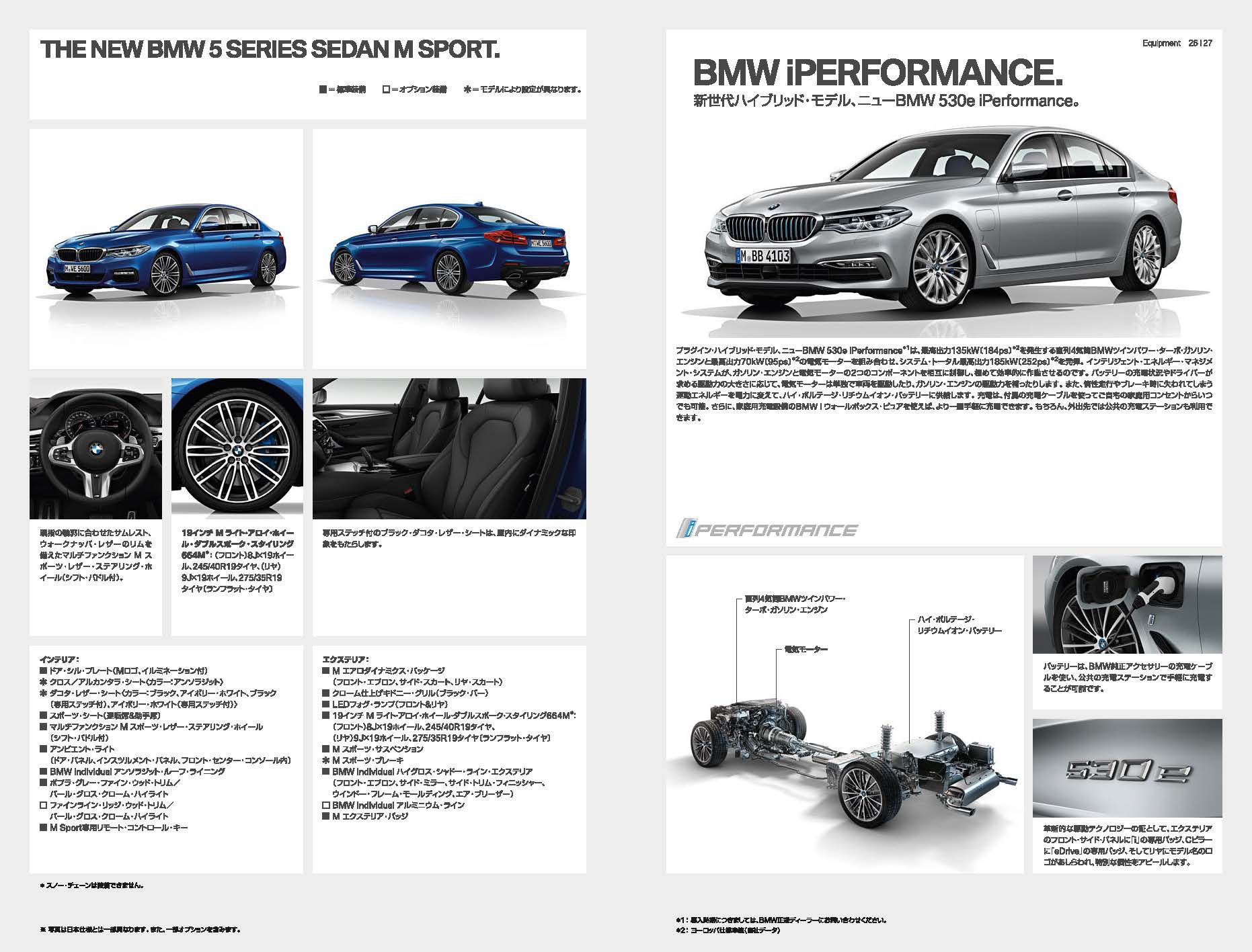 BMW新型５シリーズ(G30)のカタログがBMW公式サイトでダウンロード可能になったので落としてみた＾＾