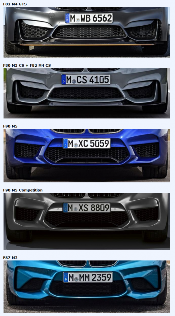 BMW E39 M5から最新M2 Competitionまでの２０車種のMモデルのフロントバンパー比較記事が興味深い＾＾どのデザインが好みですか？