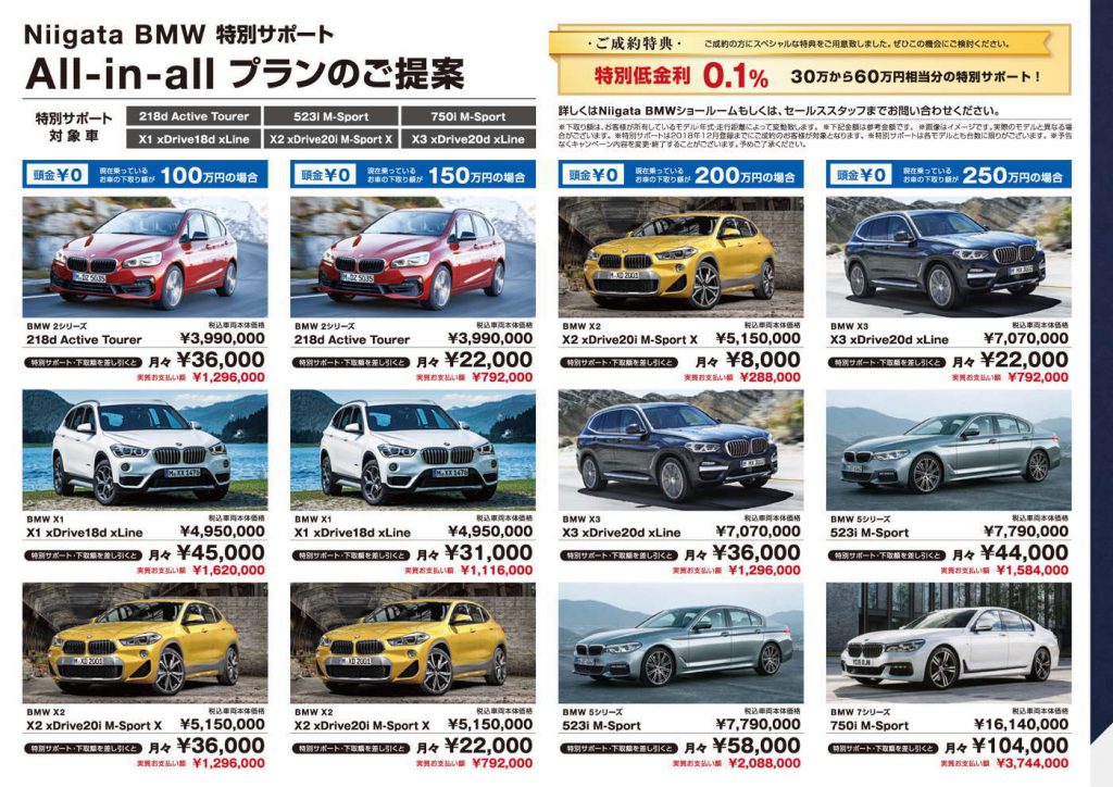 月々8000円からBMW X2に乗れるカーリースプラン「BMW All-in-all」について。