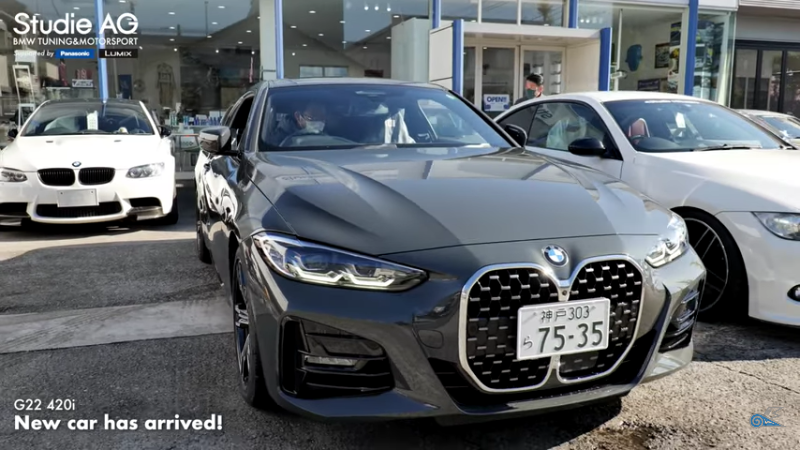 Studieに納車されたドラバイトグレーの新型BMW４シリーズクーペ(G22)がカッコいい＾＾インプレ動画も公開されました♪